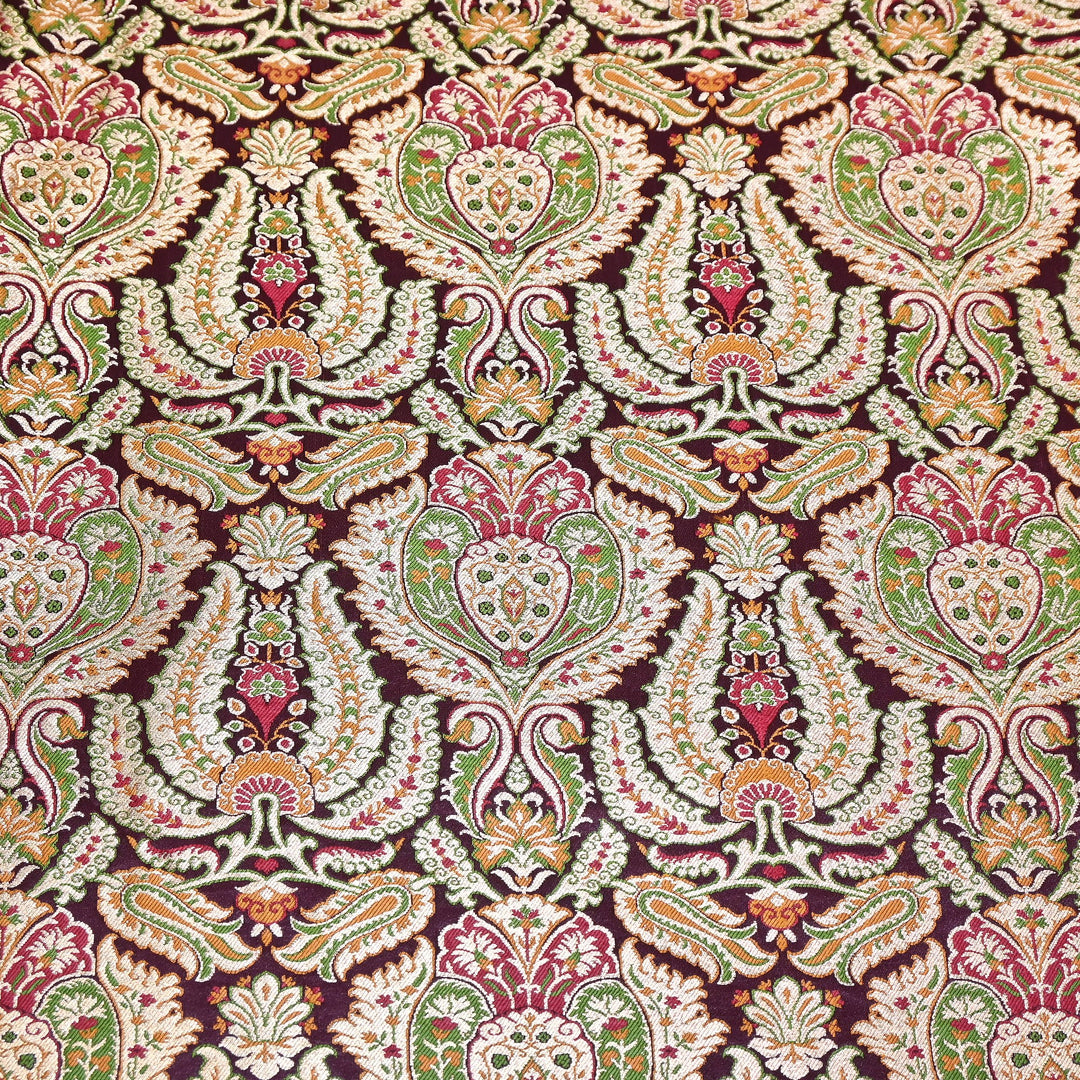 Luxury Satin Kimkhab Meena Brocade Fabric – Rich Woven Zari Designer Fabric - HM0600-9