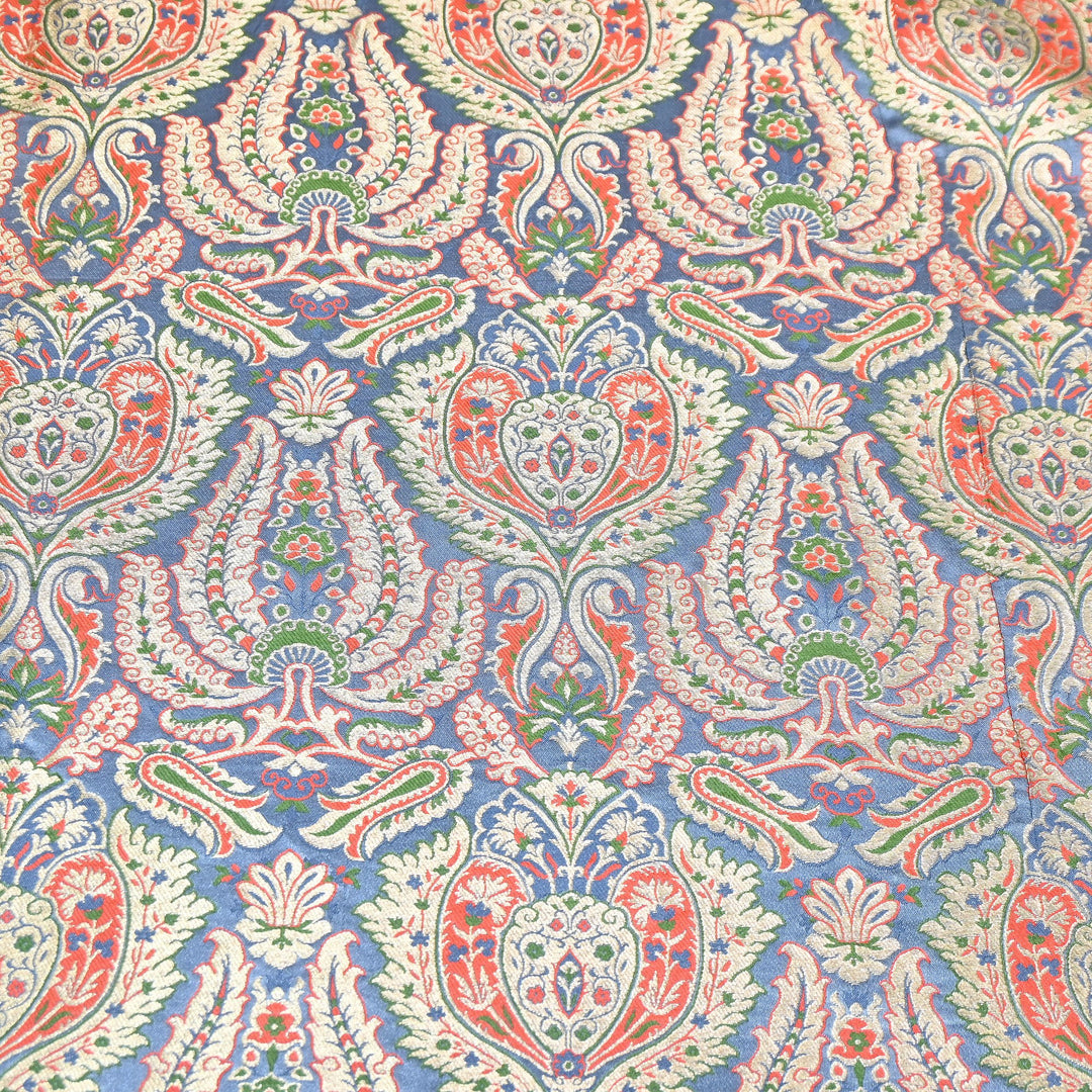 Luxury Satin Kimkhab Meena Brocade Fabric – Rich Woven Zari Designer Fabric - HM0600-7