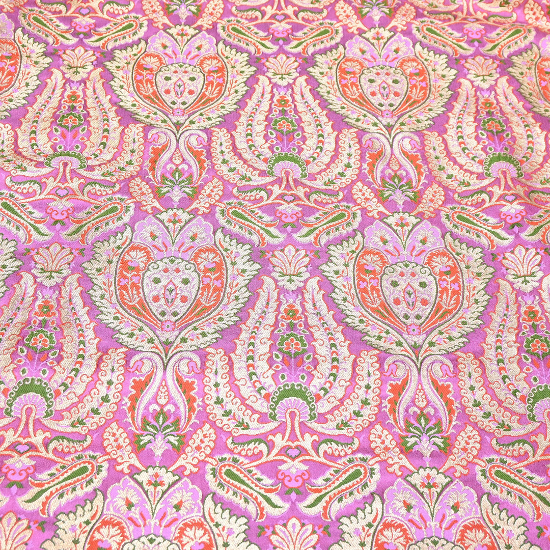 Luxury Satin Kimkhab Meena Brocade Fabric – Rich Woven Zari Designer Fabric - HM0600-5