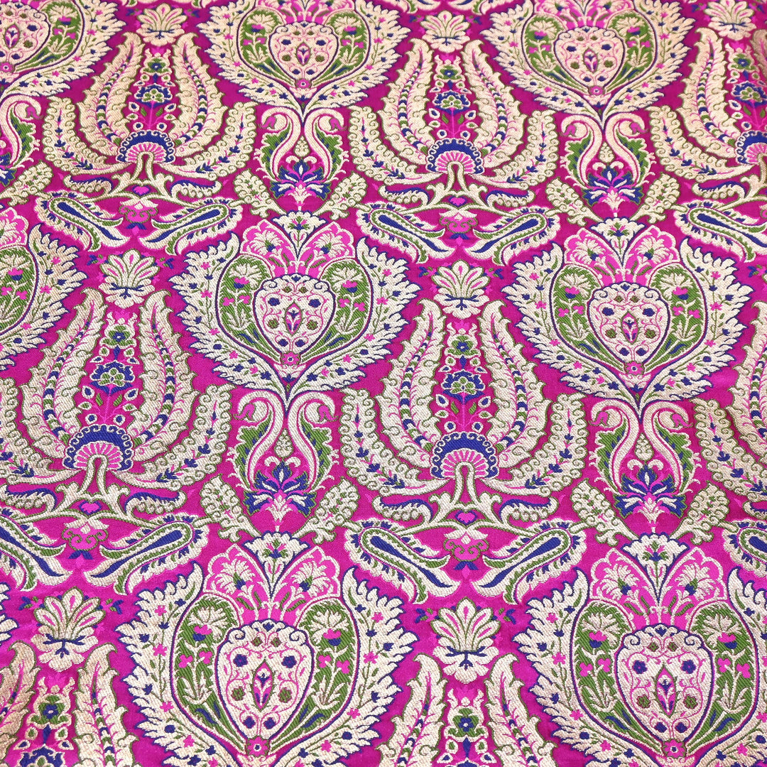 Luxury Satin Kimkhab Meena Brocade Fabric – Rich Woven Zari Designer Fabric - HM0600-4