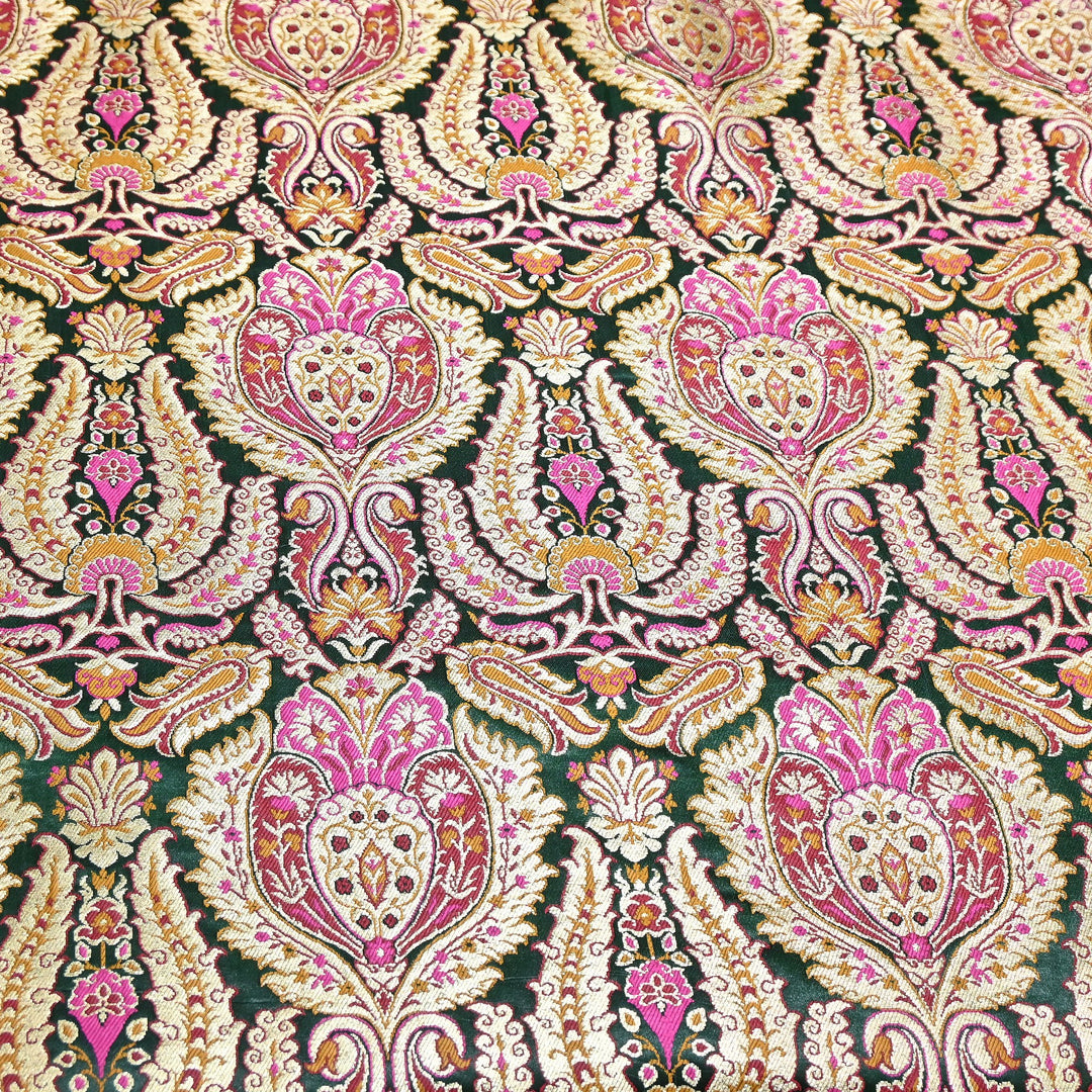 Luxury Satin Kimkhab Meena Brocade Fabric – Rich Woven Zari Designer Fabric - HM0600-3