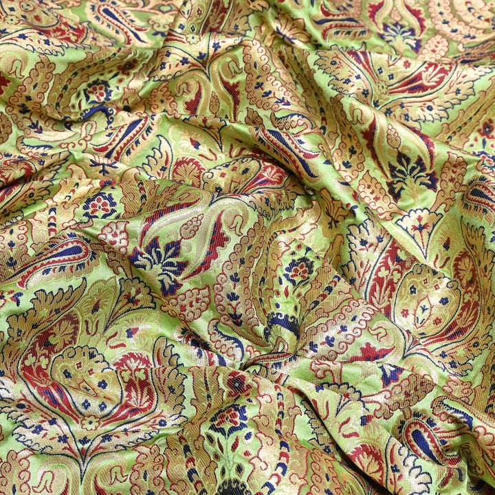 Luxury Satin Kimkhab Meena Brocade Fabric – Rich Woven Zari Designer Fabric - HM0600-1