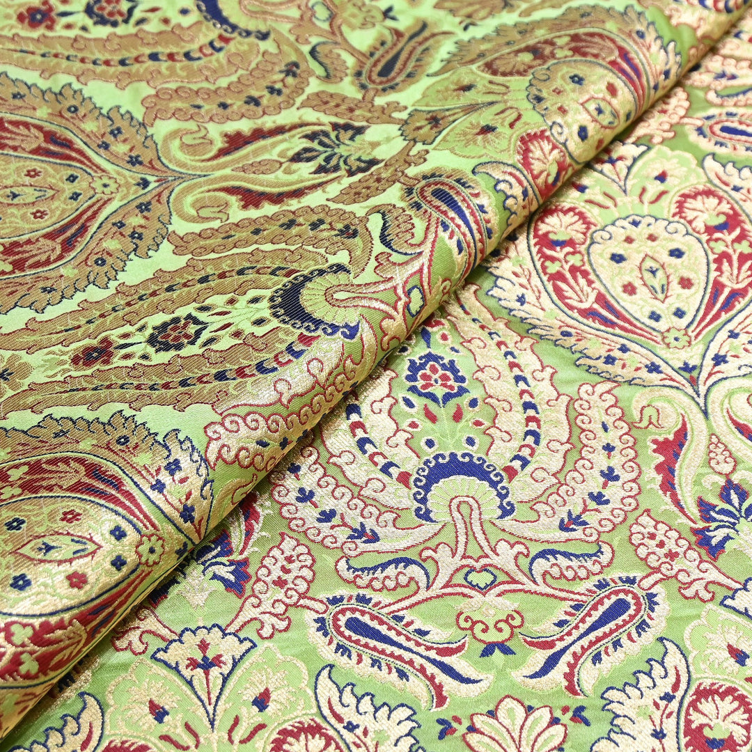 Luxury Satin Kimkhab Meena Brocade Fabric – Rich Woven Zari Designer Fabric - HM0600-1