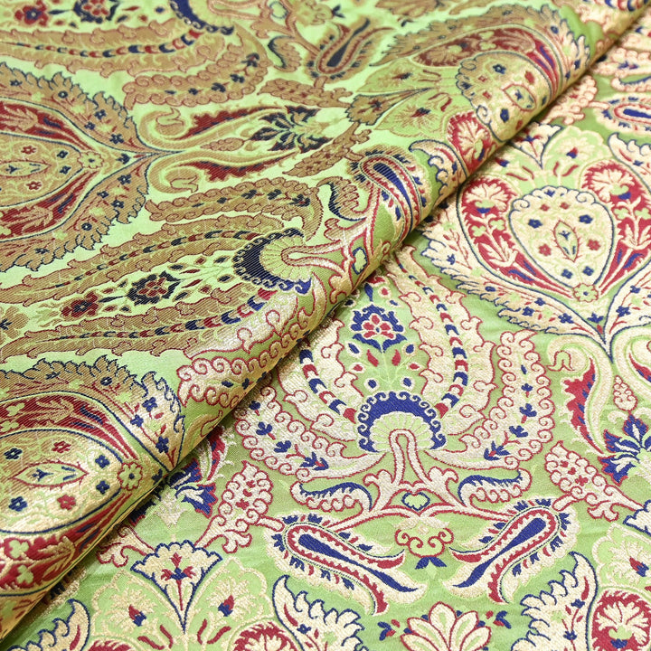 Luxury Satin Kimkhab Meena Brocade Fabric – Rich Woven Zari Designer Fabric - HM0600-1