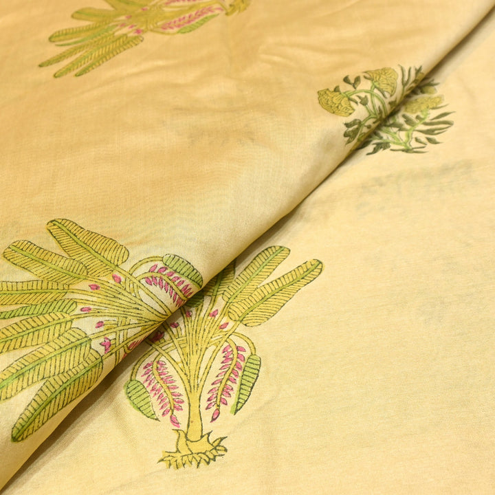 Pure Silk Chanderi Printed Fabric 44" – Elegant Soft & Lightweight Designer Fabric - SIL205-2