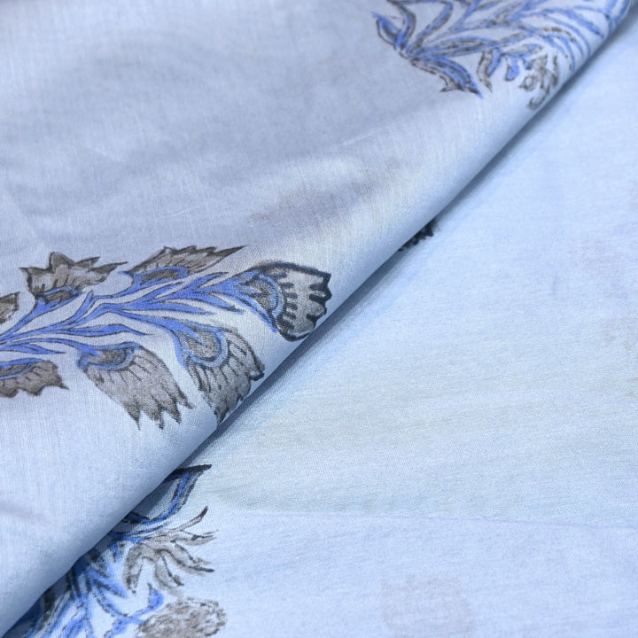 Pure Silk Chanderi Printed Fabric 44" – Elegant Soft & Lightweight Designer Fabric - SIL205-3