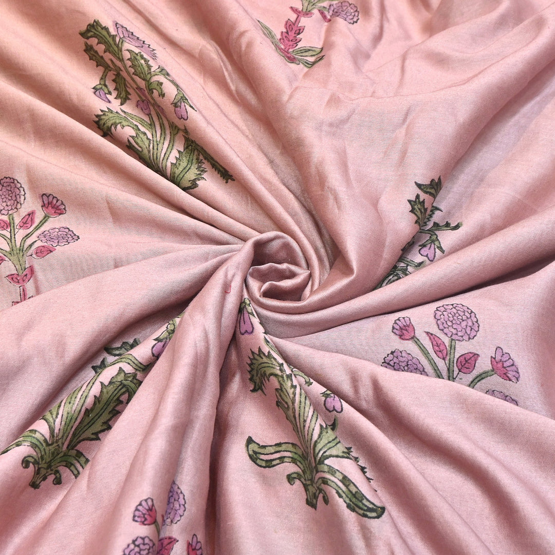 Pure Silk Chanderi Printed Fabric 44" – Elegant Soft & Lightweight Designer Fabric - SIL205-4