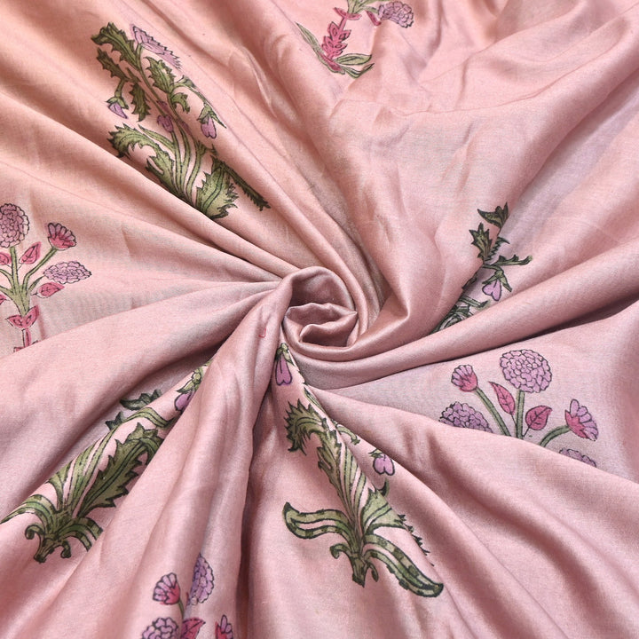 Pure Silk Chanderi Printed Fabric 44" – Elegant Soft & Lightweight Designer Fabric - SIL205-4