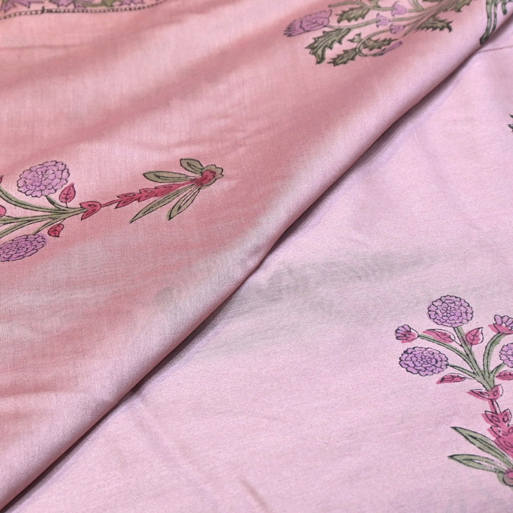 Pure Silk Chanderi Printed Fabric 44" – Elegant Soft & Lightweight Designer Fabric - SIL205-4