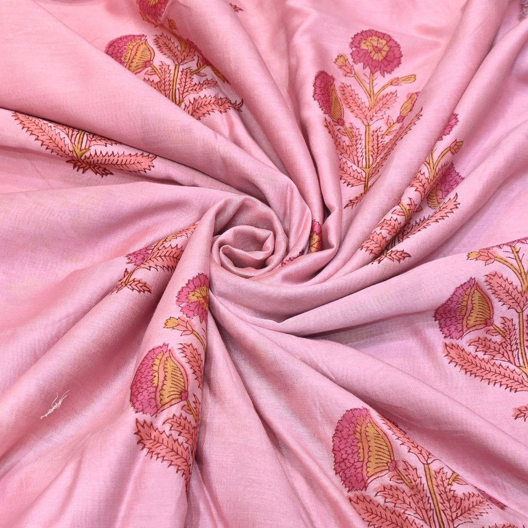 Pure Silk Chanderi Printed Fabric 44" – Elegant Soft & Lightweight Designer Fabric - SIL205-5