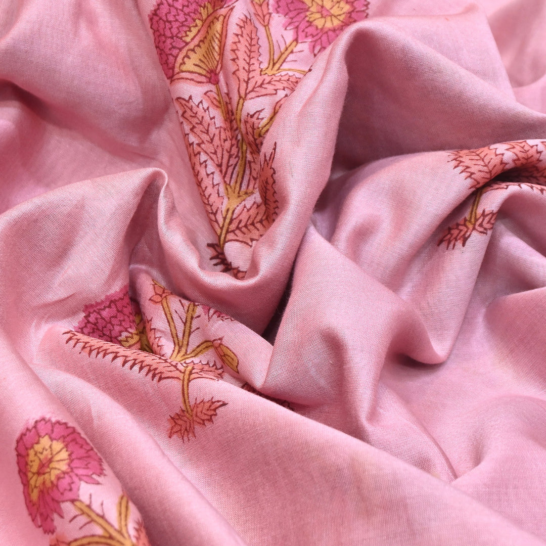 Pure Silk Chanderi Printed Fabric 44" – Elegant Soft & Lightweight Designer Fabric - SIL205-5