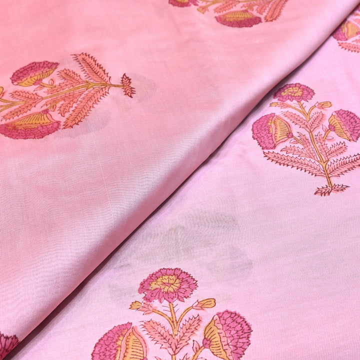 Pure Silk Chanderi Printed Fabric 44" – Elegant Soft & Lightweight Designer Fabric - SIL205-5