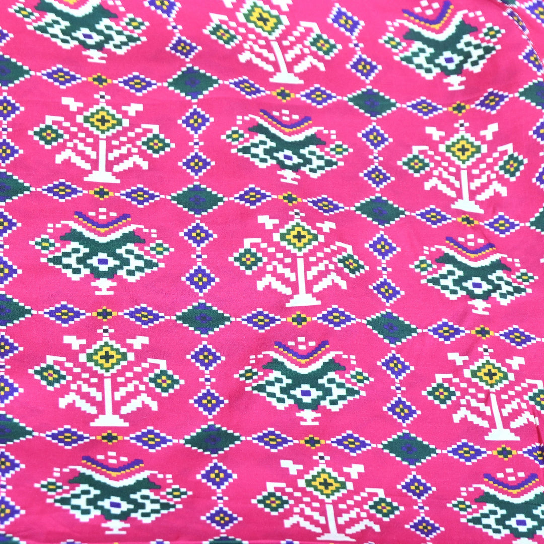 Bemberg Satin Digital Print Fabric 44" – Premium Designer Printed Satin Fabric - 001333-V5