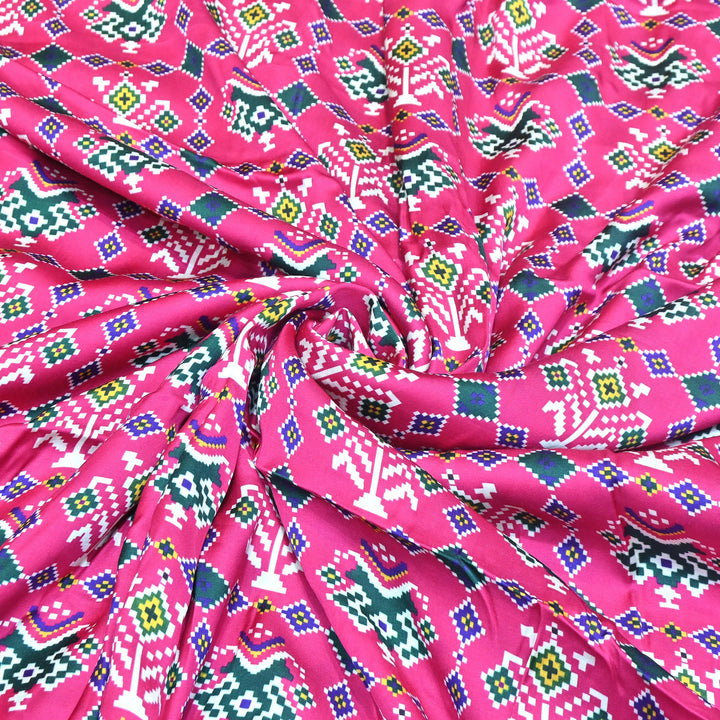 Bemberg Satin Digital Print Fabric 44" – Premium Designer Printed Satin Fabric - 001333-V5