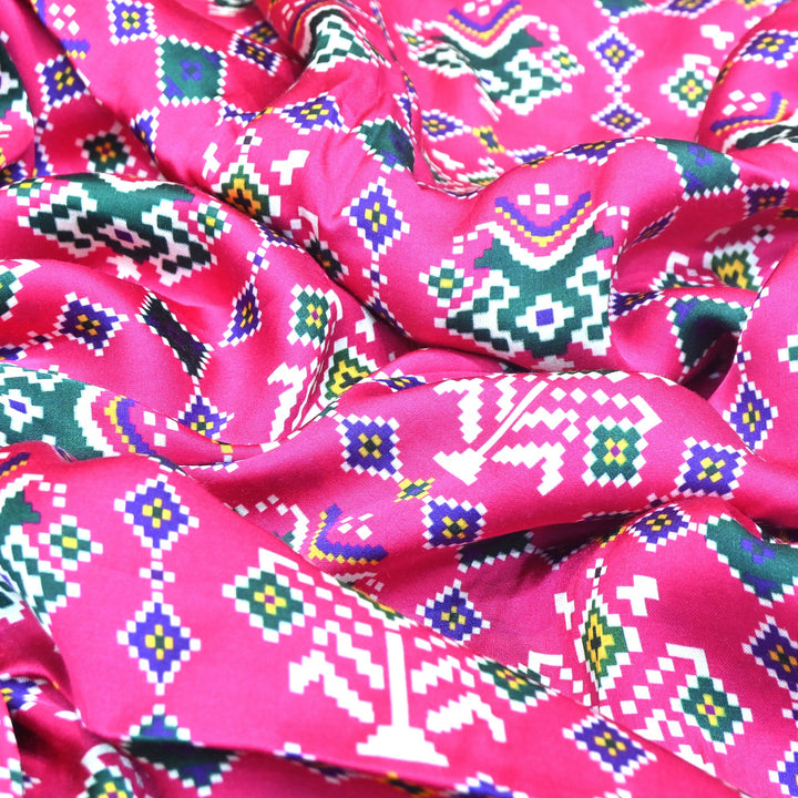 Bemberg Satin Digital Print Fabric 44" – Premium Designer Printed Satin Fabric - 001333-V5