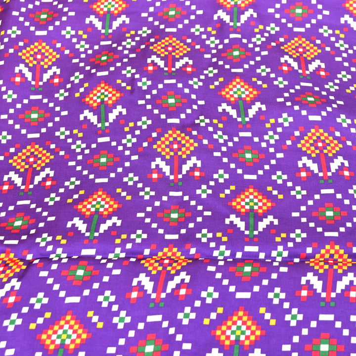 Bemberg Satin Digital Print Fabric 44" – Premium Designer Printed Satin Fabric - 001333-V4