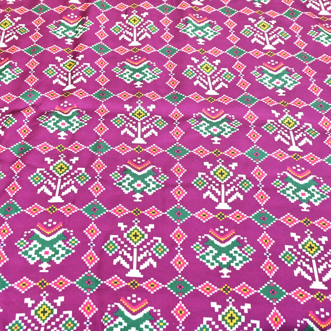 Bemberg Satin Digital Print Fabric 44" – Premium Designer Printed Satin Fabric - 001333-V3