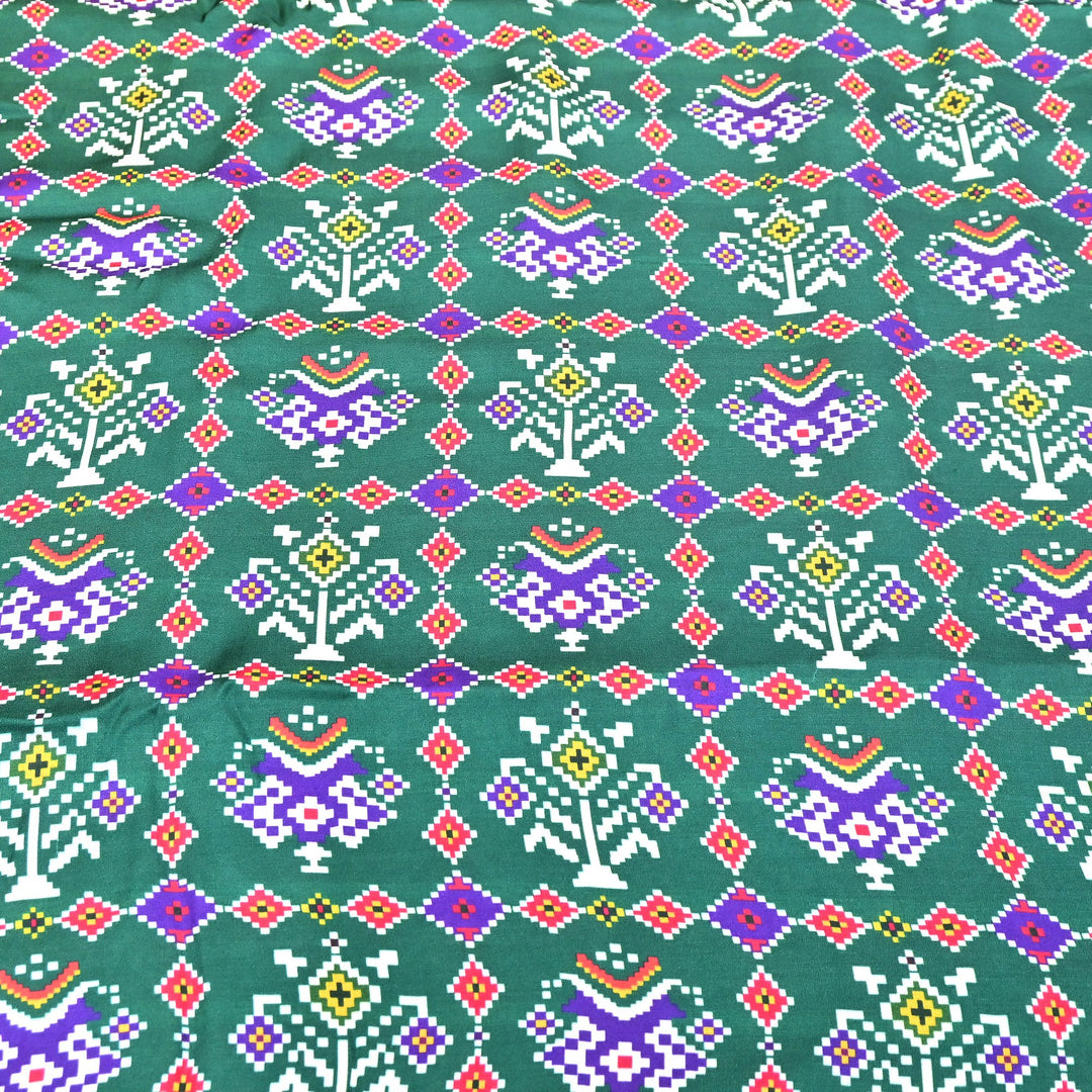 Bemberg Satin Digital Print Fabric 44" – Premium Designer Printed Satin Fabric - 001333-V1