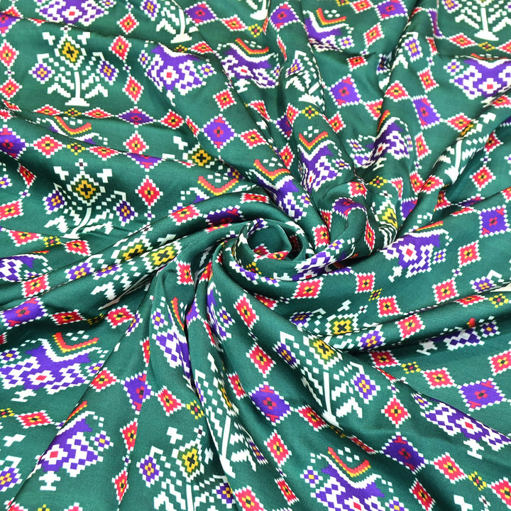 Bemberg Satin Digital Print Fabric 44" – Premium Designer Printed Satin Fabric - 001333-V1