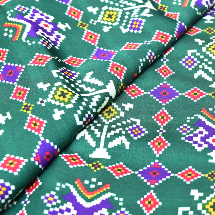 Bemberg Satin Digital Print Fabric 44" – Premium Designer Printed Satin Fabric - 001333-V1