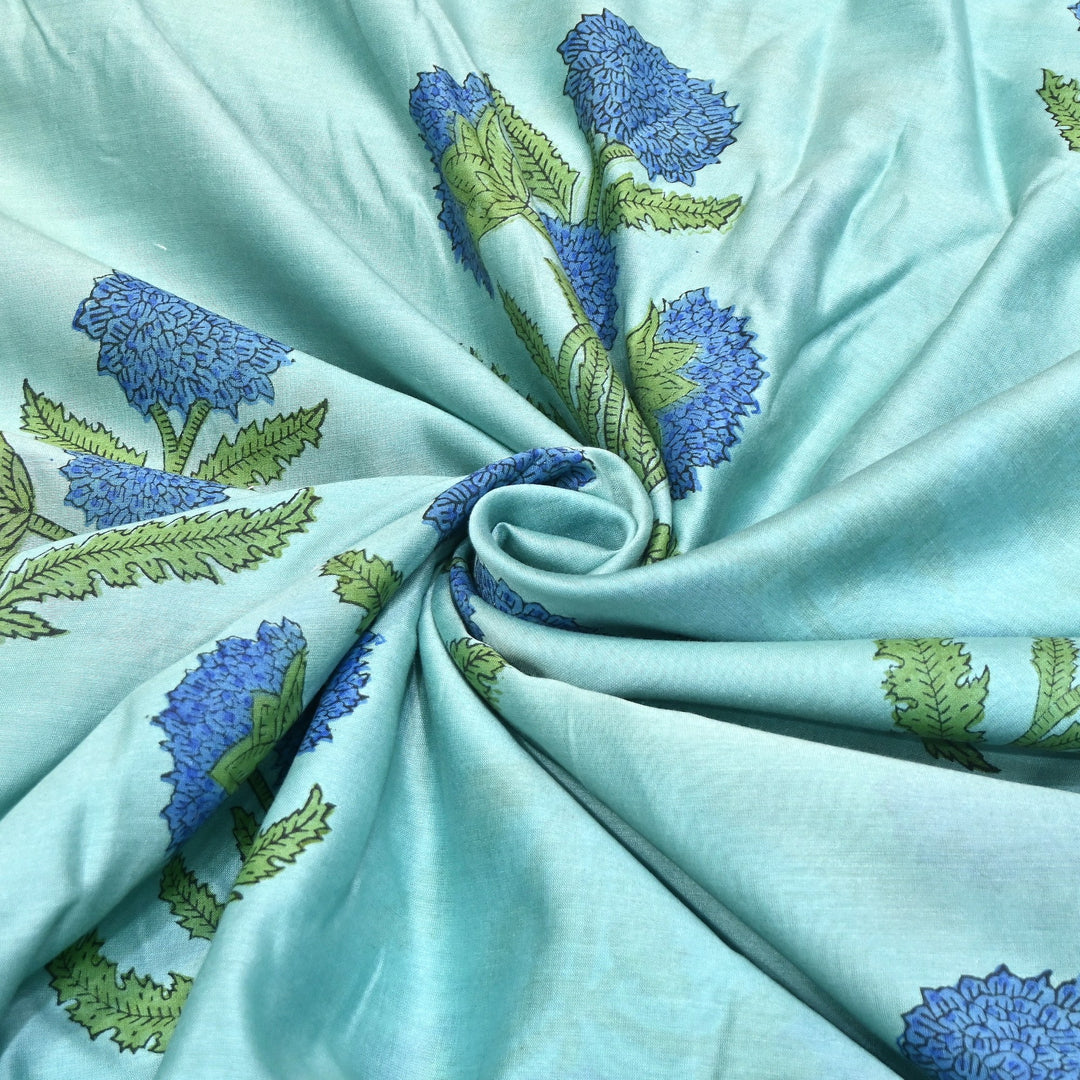 Pure Silk Chanderi Printed Fabric 44" – Elegant Soft & Lightweight Designer Fabric - SIL205-1
