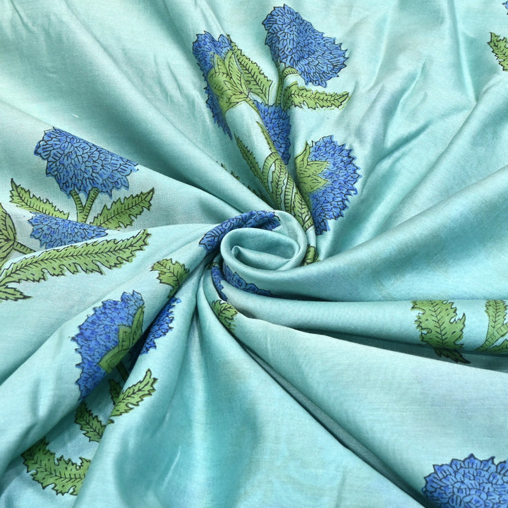 Pure Silk Chanderi Printed Fabric 44" – Elegant Soft & Lightweight Designer Fabric - SIL205-1