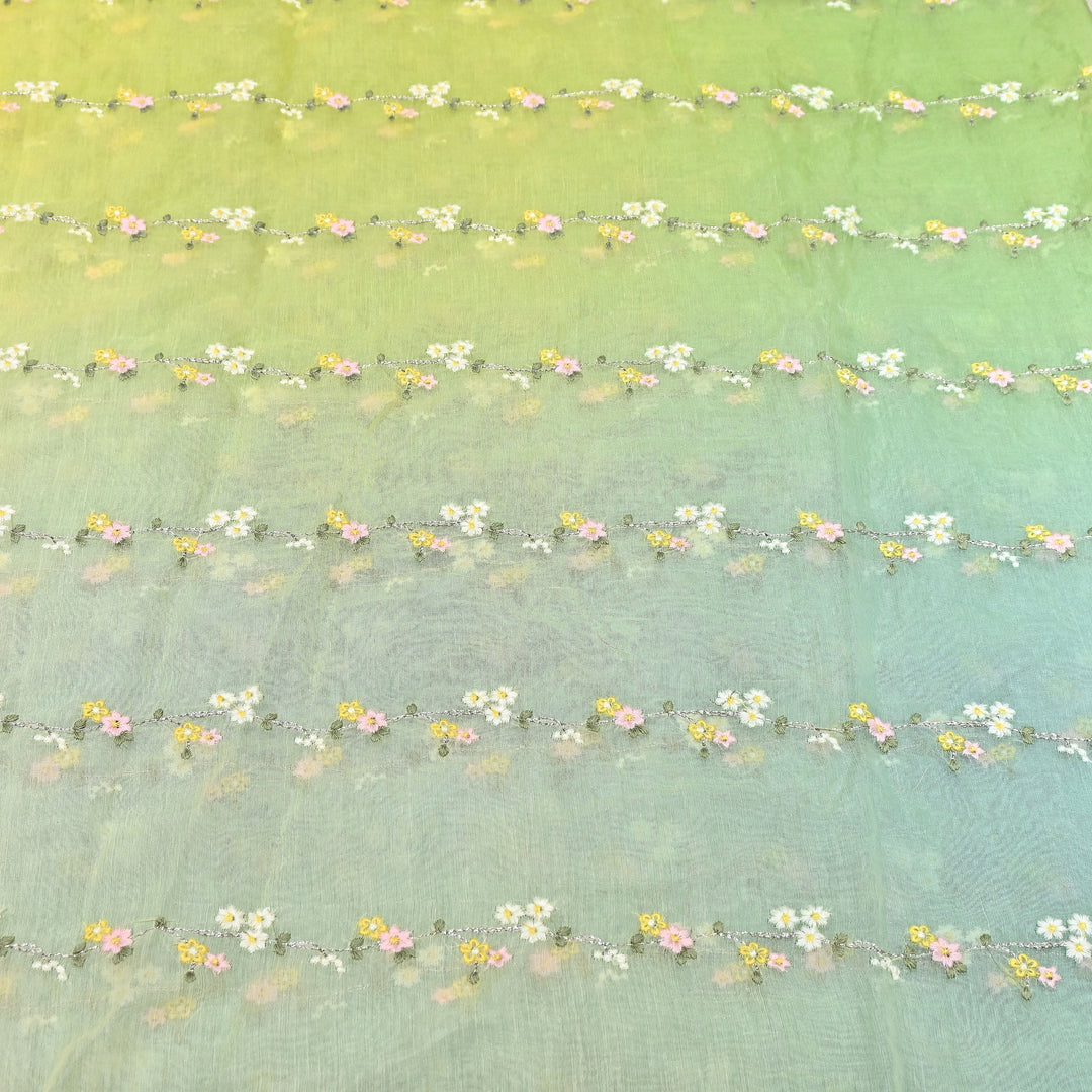 4D Shaded Mul Chanderi Zari & Thread Embroidery Fabric – Designer Summer Fabric GP3925A-1