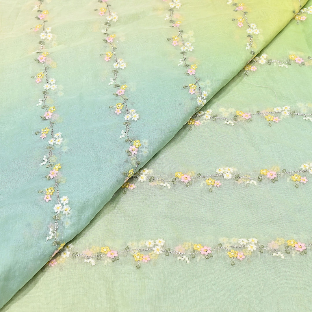 4D Shaded Mul Chanderi Zari & Thread Embroidery Fabric – Designer Summer Fabric GP3925A-1
