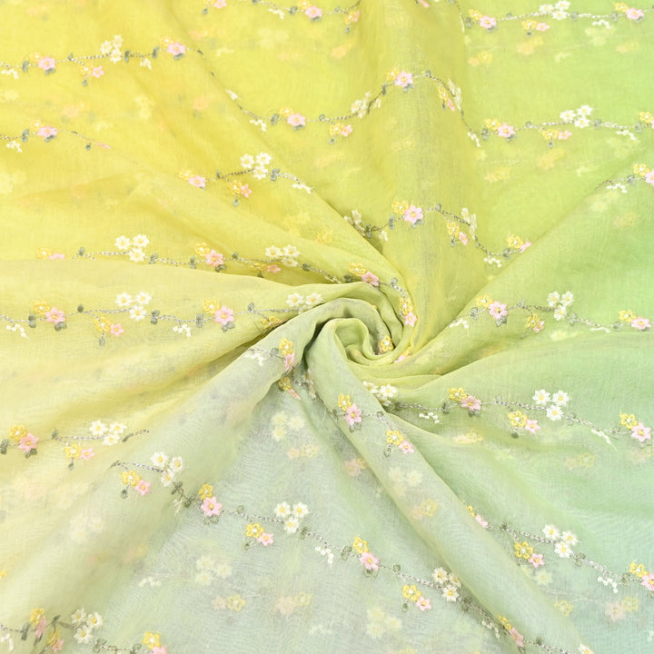 4D Shaded Mul Chanderi Zari & Thread Embroidery Fabric – Designer Summer Fabric GP3925A-1