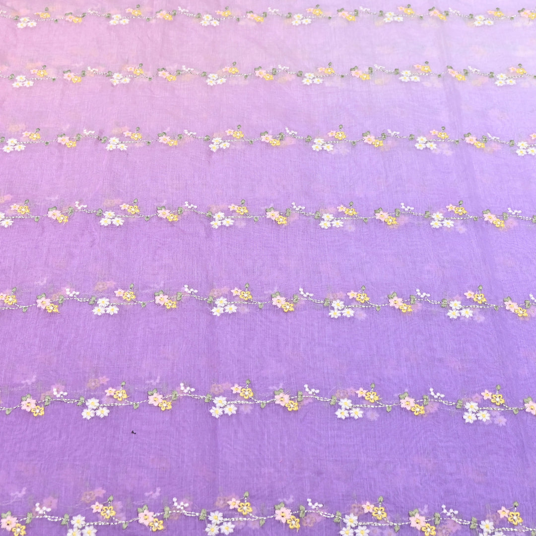 4D Shaded Mul Chanderi Zari & Thread Embroidery Fabric – Designer Summer Fabric GP3925A-2