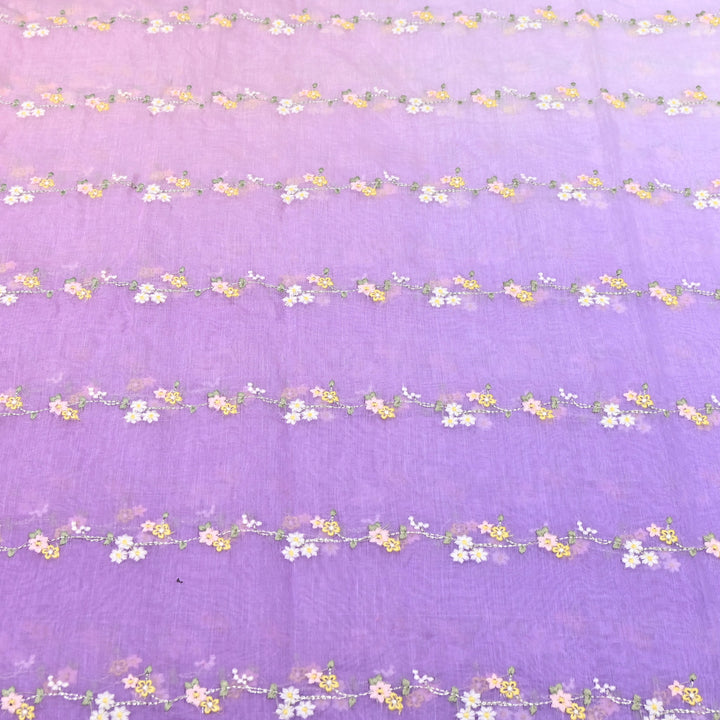 4D Shaded Mul Chanderi Zari & Thread Embroidery Fabric – Designer Summer Fabric GP3925A-2