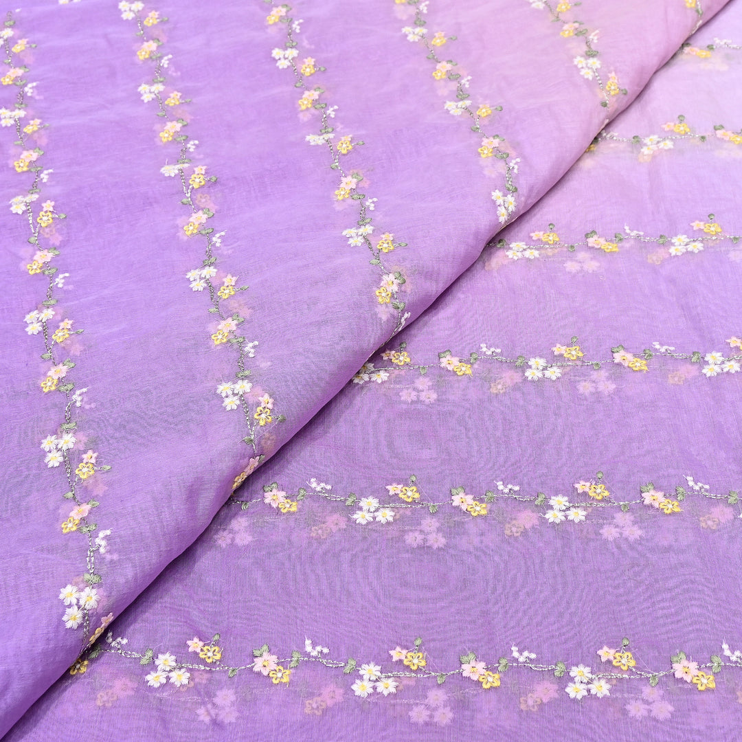 4D Shaded Mul Chanderi Zari & Thread Embroidery Fabric – Designer Summer Fabric GP3925A-2