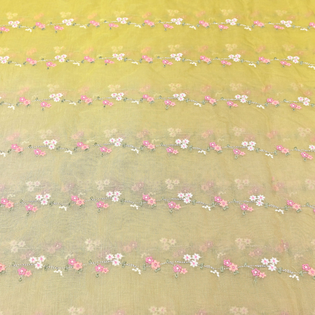 4D Shaded Mul Chanderi Zari & Thread Embroidery Fabric – Designer Summer Fabric GP3925A-3