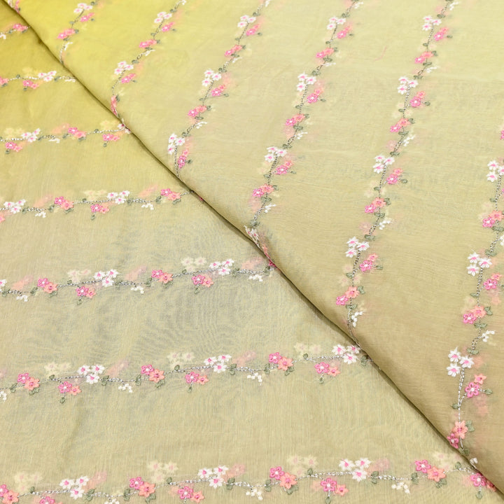 4D Shaded Mul Chanderi Zari & Thread Embroidery Fabric – Designer Summer Fabric GP3925A-3