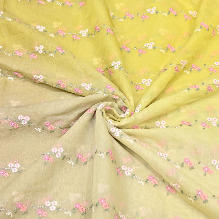 4D Shaded Mul Chanderi Zari & Thread Embroidery Fabric – Designer Summer Fabric GP3925A-3
