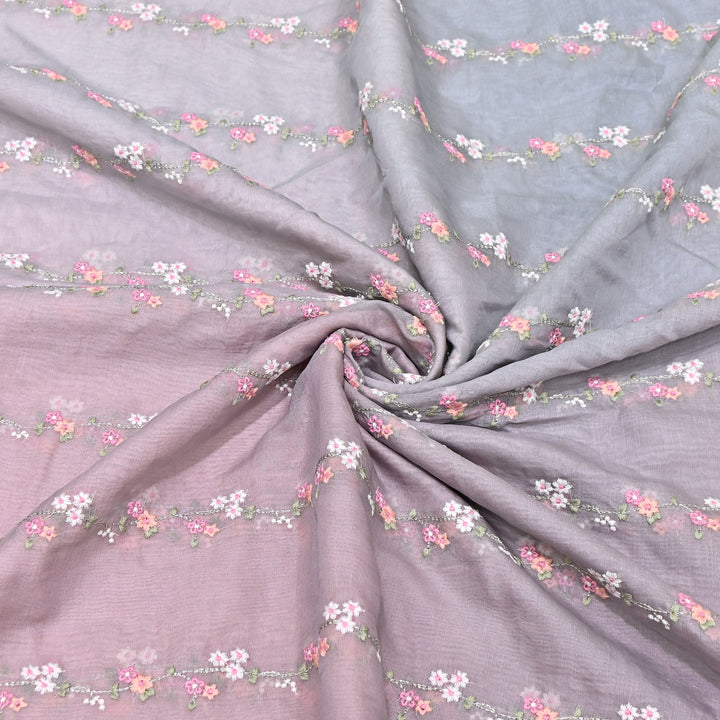 4D Shaded Mul Chanderi Zari & Thread Embroidery Fabric – Designer Summer Fabric GP3925A-4