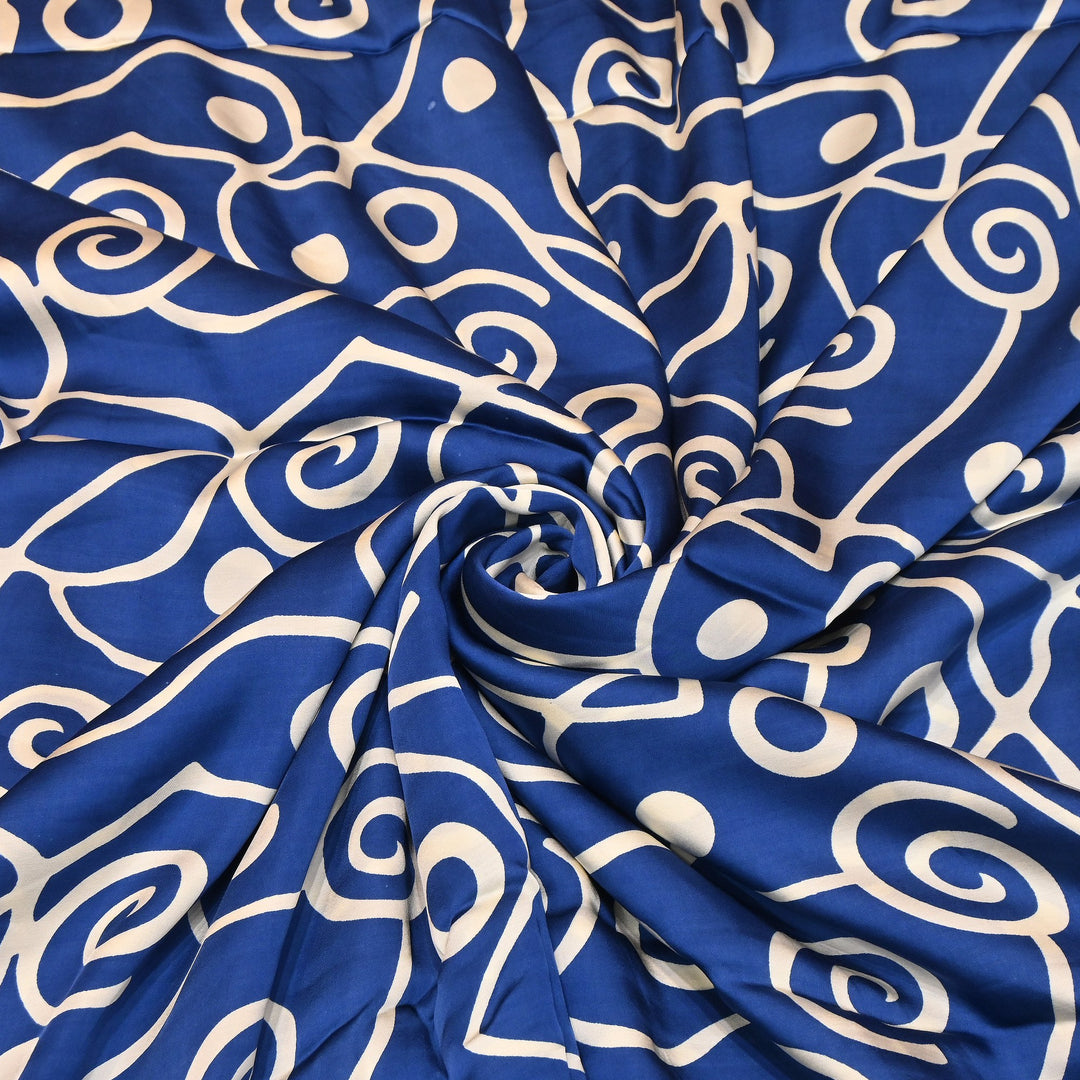 Bemberg Satin Digital Print Fabric 44" – Premium Designer Printed Satin Fabric - 001333-V13