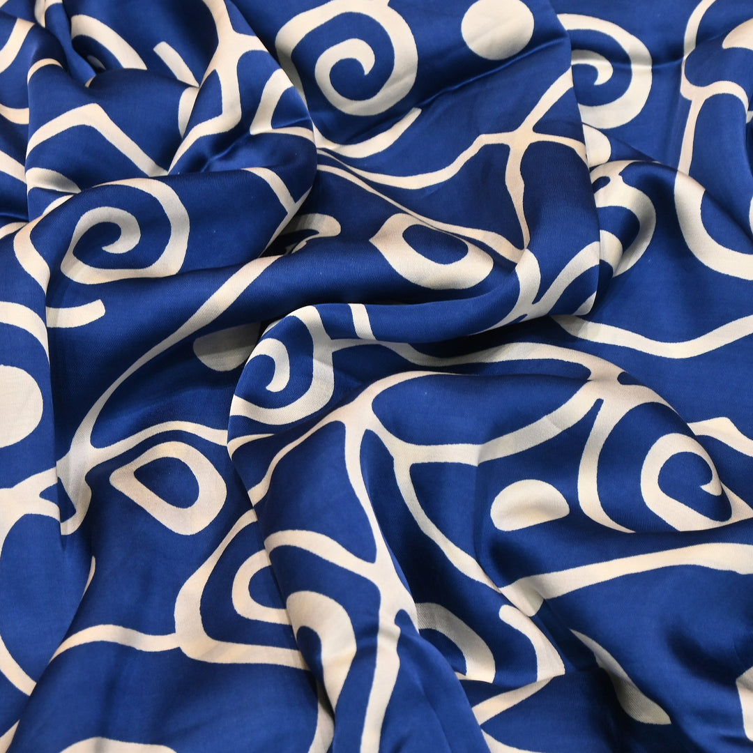 Bemberg Satin Digital Print Fabric 44" – Premium Designer Printed Satin Fabric - 001333-V13