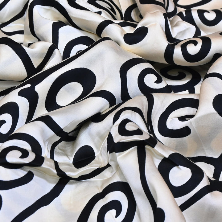 Bemberg Satin Digital Print Fabric 44" – Premium Designer Printed Satin Fabric - 001333-V12