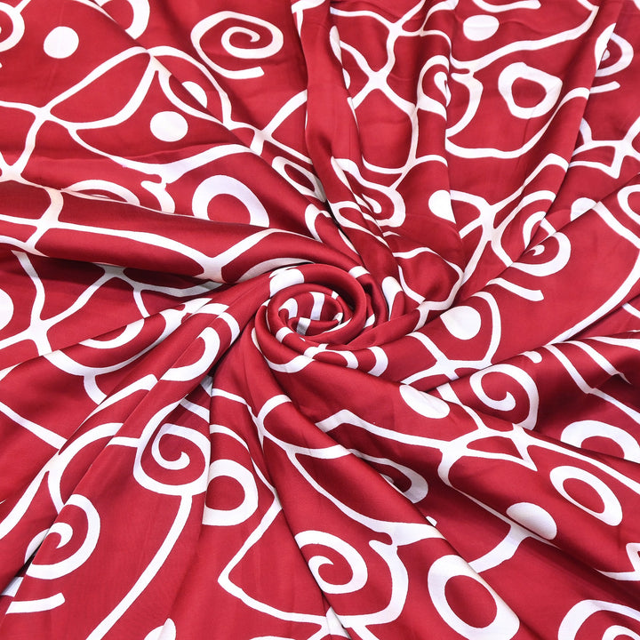 Bemberg Satin Digital Print Fabric 44" – Premium Designer Printed Satin Fabric - 001333-V10