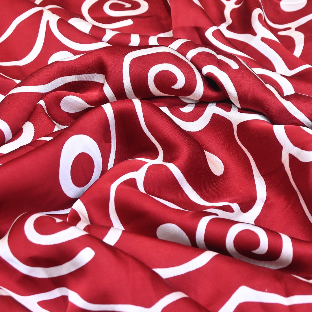 Bemberg Satin Digital Print Fabric 44" – Premium Designer Printed Satin Fabric - 001333-V10