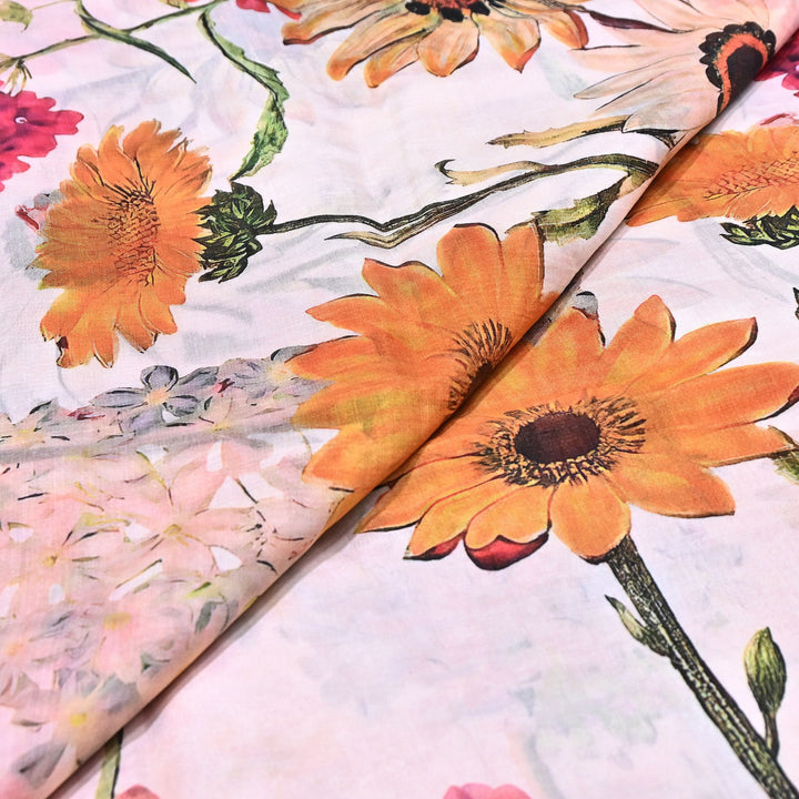 Premium Multicolor Muslin Digital Print Fabric - SNT0011-1