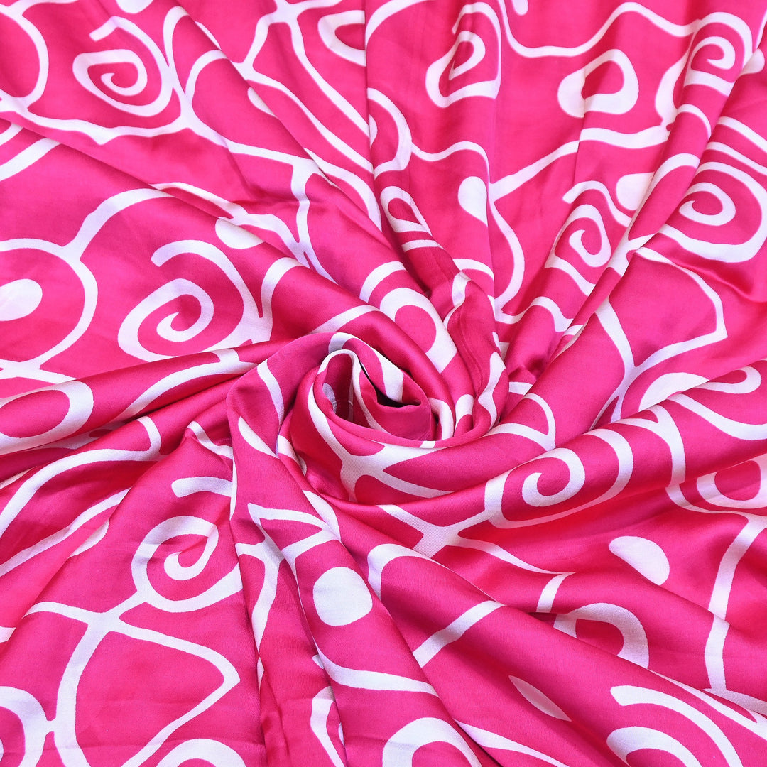 Bemberg Satin Digital Print Fabric 44" – Premium Designer Printed Satin Fabric - 001333-V9