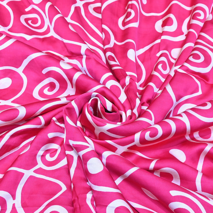 Bemberg Satin Digital Print Fabric 44" – Premium Designer Printed Satin Fabric - 001333-V9