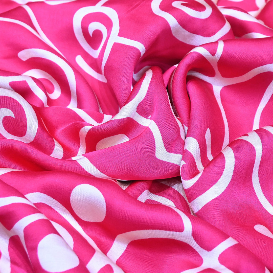 Bemberg Satin Digital Print Fabric 44" – Premium Designer Printed Satin Fabric - 001333-V9