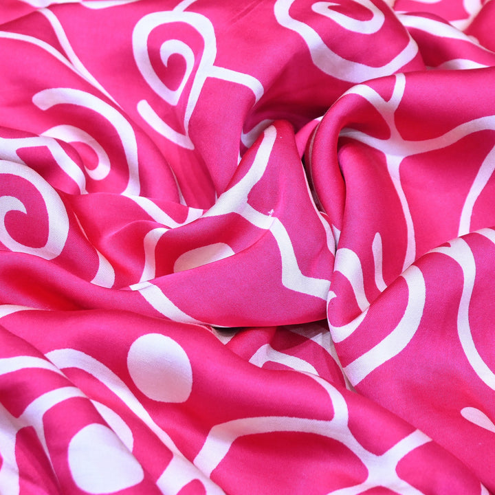 Bemberg Satin Digital Print Fabric 44" – Premium Designer Printed Satin Fabric - 001333-V9