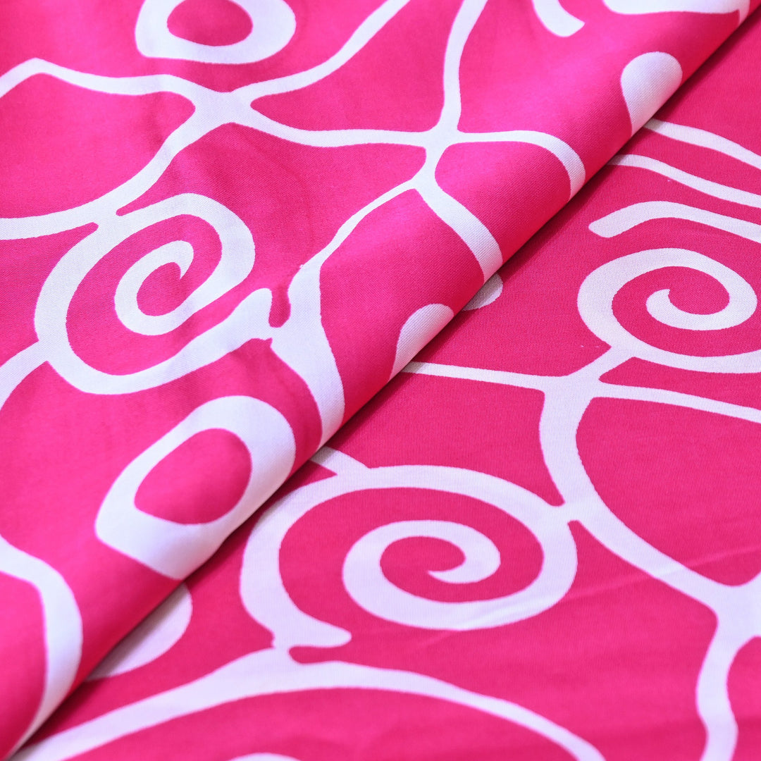 Bemberg Satin Digital Print Fabric 44" – Premium Designer Printed Satin Fabric - 001333-V9