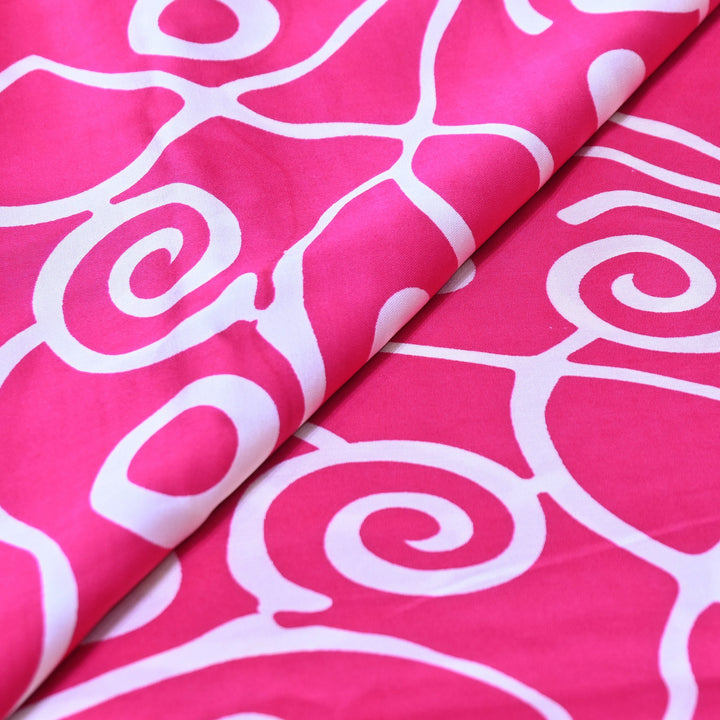 Bemberg Satin Digital Print Fabric 44" – Premium Designer Printed Satin Fabric - 001333-V9