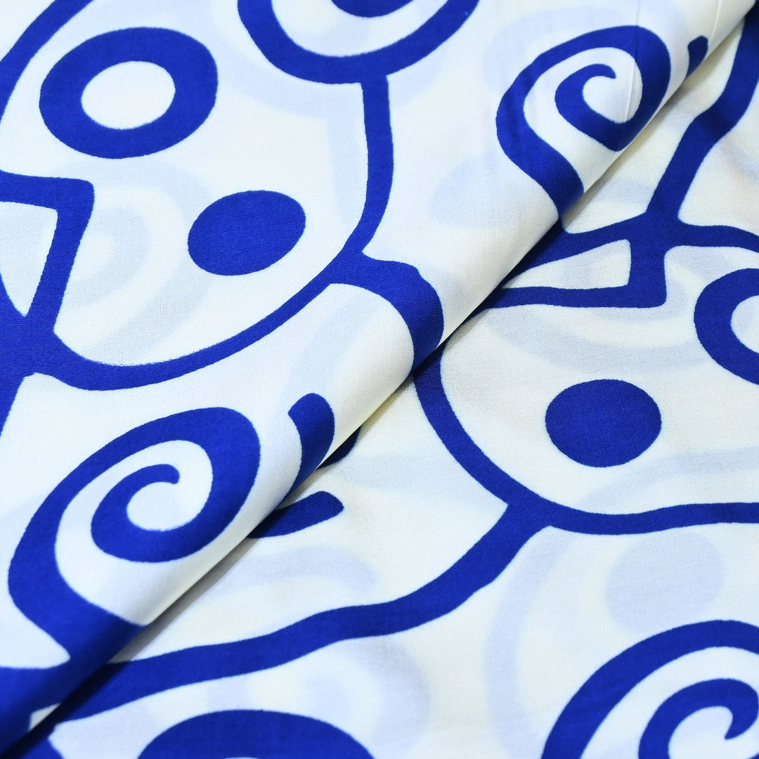Bemberg Satin Digital Print Fabric 44" – Premium Designer Printed Satin Fabric - 001333-V8