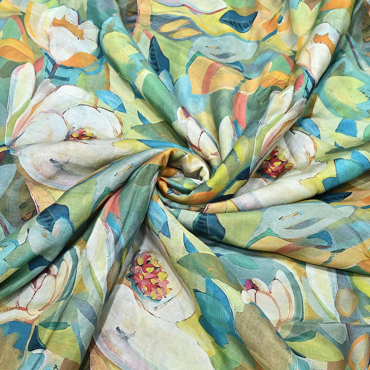 Premium Multicolor Muslin Digital Print Fabric - SNT0011-4